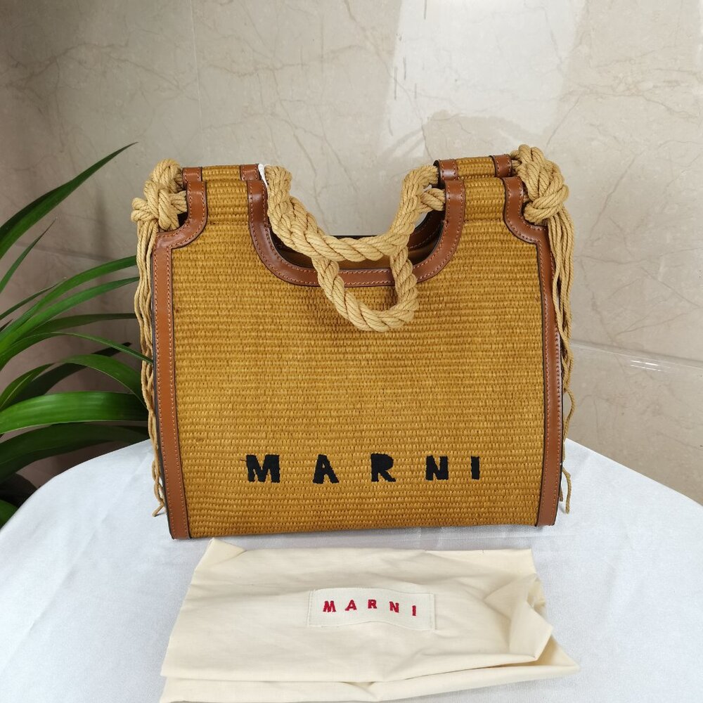 Marni Marcel North-South Tote Bag /MARNI MARCEL RAFFIA NORTH SOUTH ROPE TOTE BAG